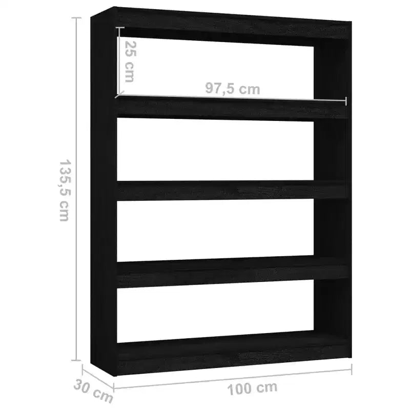 vidaXL Meuble de Rangement Noir Pin Massif Meuble de Rangement Medium