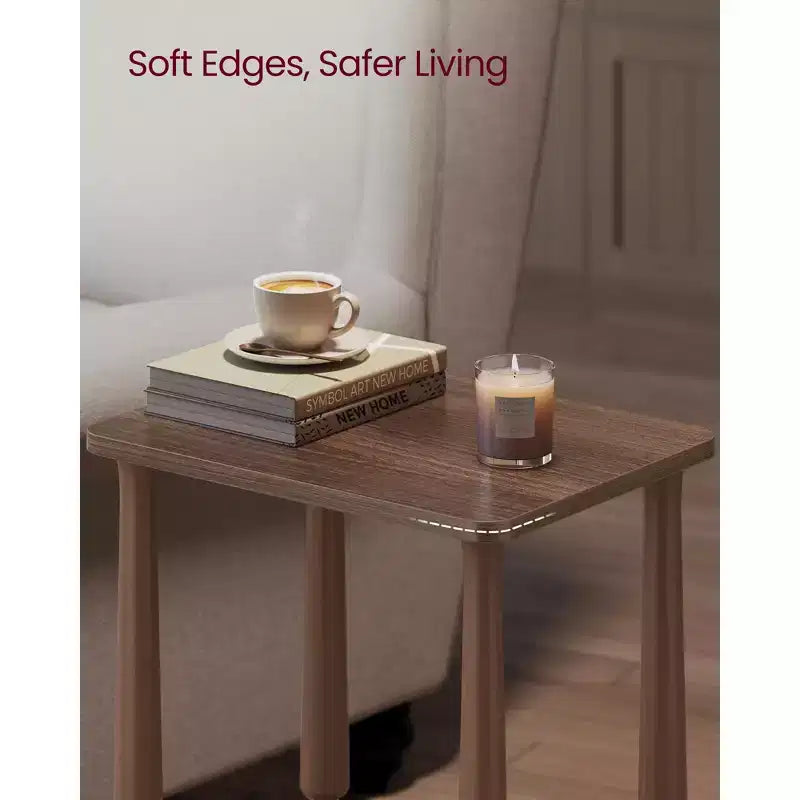 Collection VASAGLE MARIEL - Table d'appoint, Table de chevet pour petits espaces, avec étagère, Pieds en bois massif, Style moderne du milieu du siècle