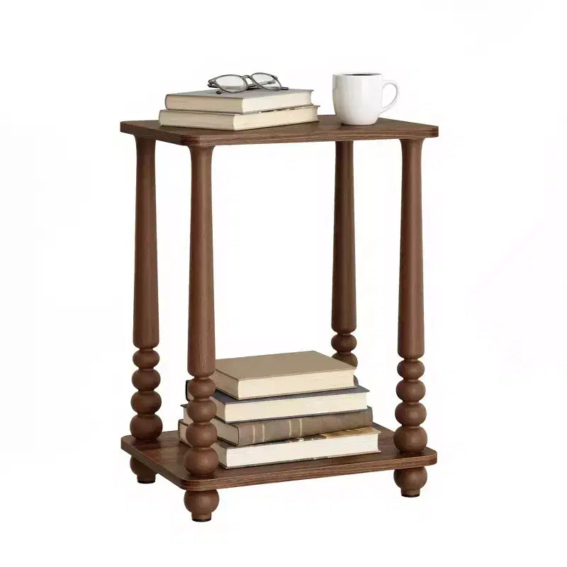 VASAGLE MARIEL Collection - Side Table, Nightstand for Small Spaces, with Shelf, Solid Wood Legs, Mid-Century Modern