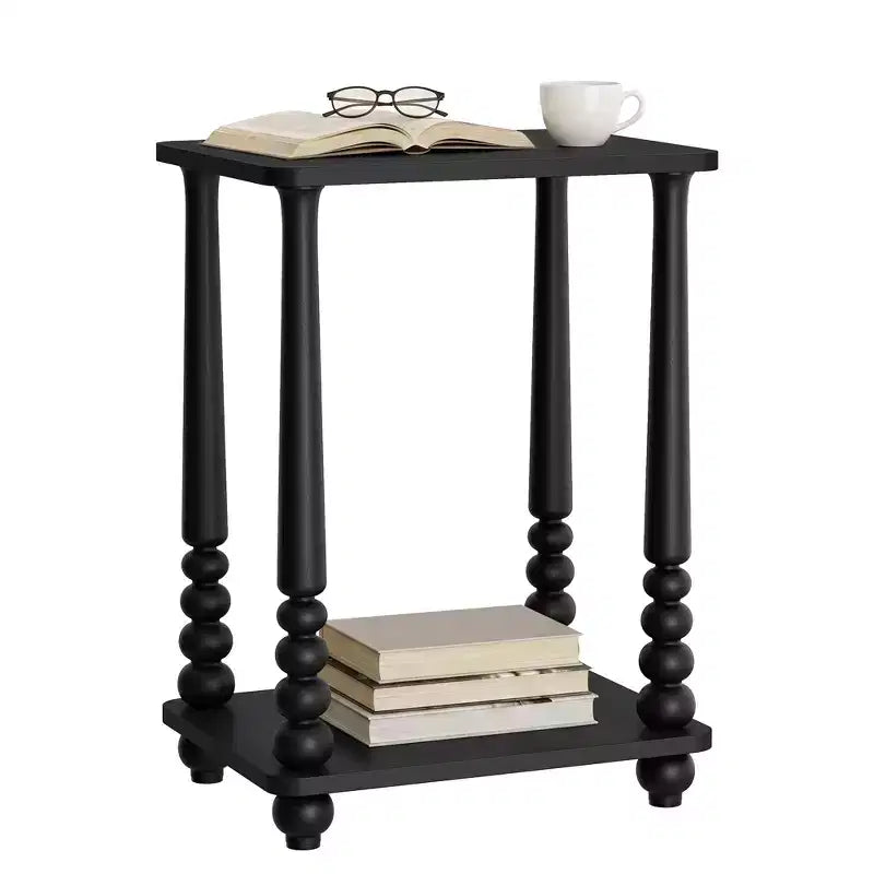 Collection VASAGLE MARIEL - Table d'appoint, Table de chevet pour petits espaces, avec étagère, Pieds en bois massif, Style moderne du milieu du siècle
