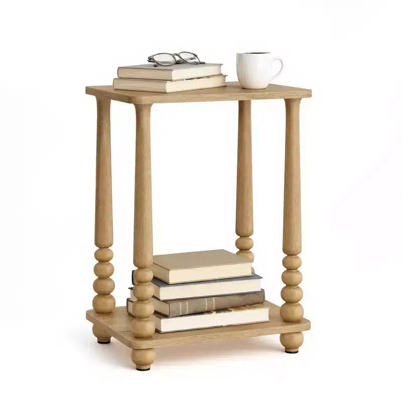 Collection VASAGLE MARIEL - Table d'appoint, Table de chevet pour petits espaces, avec étagère, Pieds en bois massif, Style moderne du milieu du siècle