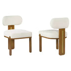 Christopher Knight Home Chaise de salle à manger minimaliste moderne rembourrée avec pieds en bois d'hévéa massif