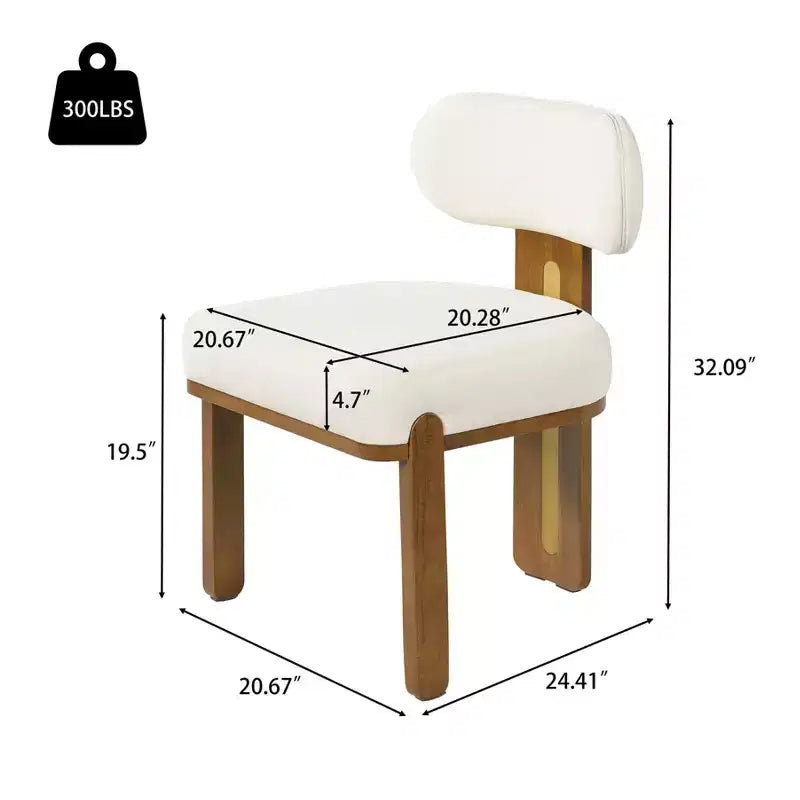 Christopher Knight Home Chaise de salle à manger minimaliste moderne rembourrée avec pieds en bois d'hévéa massif