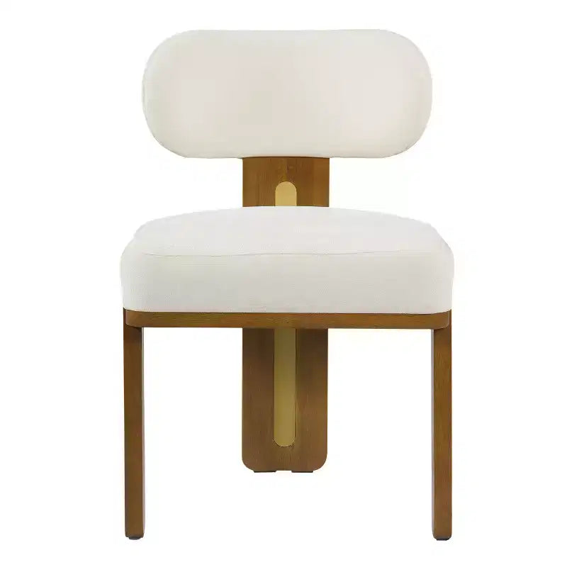 Christopher Knight Home Chaise de salle à manger minimaliste moderne rembourrée avec pieds en bois d'hévéa massif