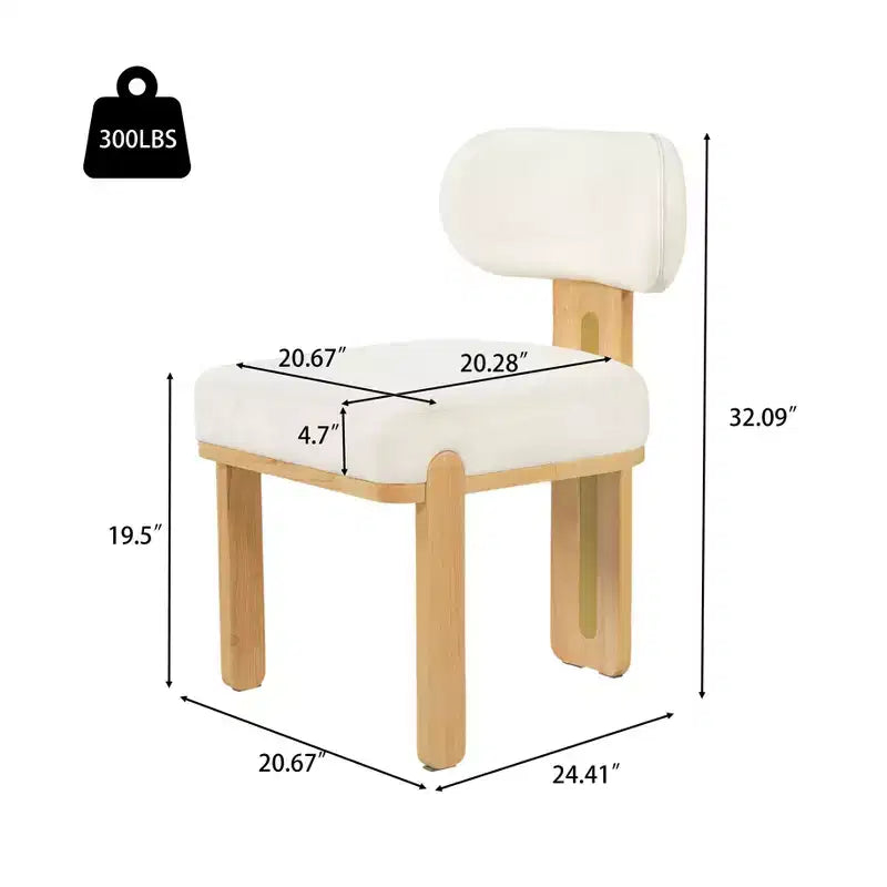 Christopher Knight Home Chaise de salle à manger minimaliste moderne rembourrée avec pieds en bois d'hévéa massif