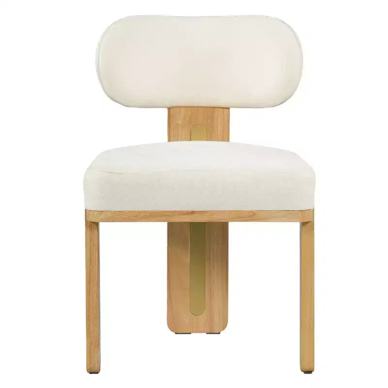 Christopher Knight Home Chaise de salle à manger minimaliste moderne rembourrée avec pieds en bois d'hévéa massif