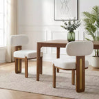 Christopher Knight Home Chaise de salle à manger minimaliste moderne rembourrée avec pieds en bois d'hévéa massif
