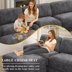 Dyonery 160 Canapé modulable, canapé modulable Cloud avec assise profonde, canapé modulable moderne en forme de L avec méridienne.
