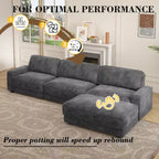 Dyonery 160 Canapé modulable, canapé modulable Cloud avec assise profonde, canapé modulable moderne en forme de L avec méridienne.