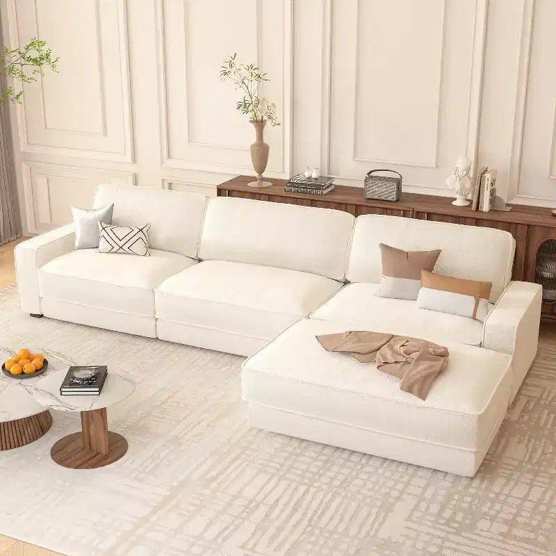 Dyonery 160 Canapé modulable, canapé modulable Cloud avec assise profonde, canapé modulable moderne en forme de L avec méridienne.