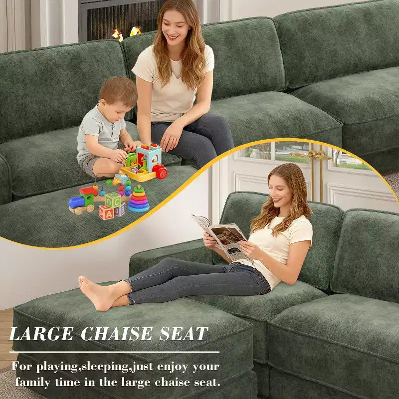 Dyonery 160 Canapé modulable, canapé modulable Cloud avec assise profonde, canapé modulable moderne en forme de L avec méridienne.