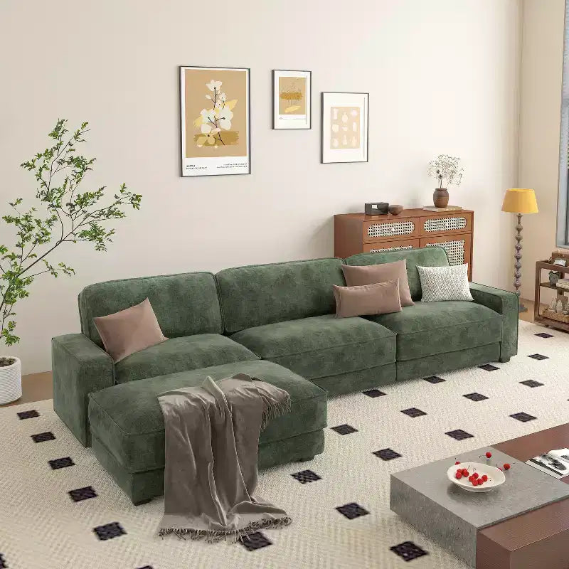 Dyonery 160 Canapé modulable, canapé modulable Cloud avec assise profonde, canapé modulable moderne en forme de L avec méridienne.