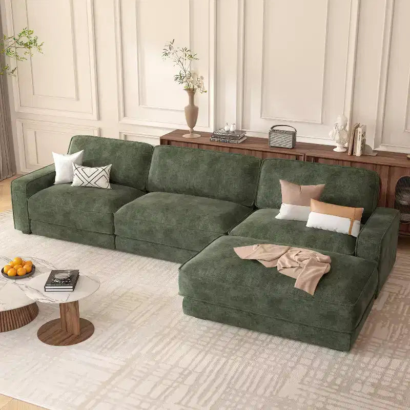 Dyonery 160 Canapé modulable, canapé modulable Cloud avec assise profonde, canapé modulable moderne en forme de L avec méridienne.