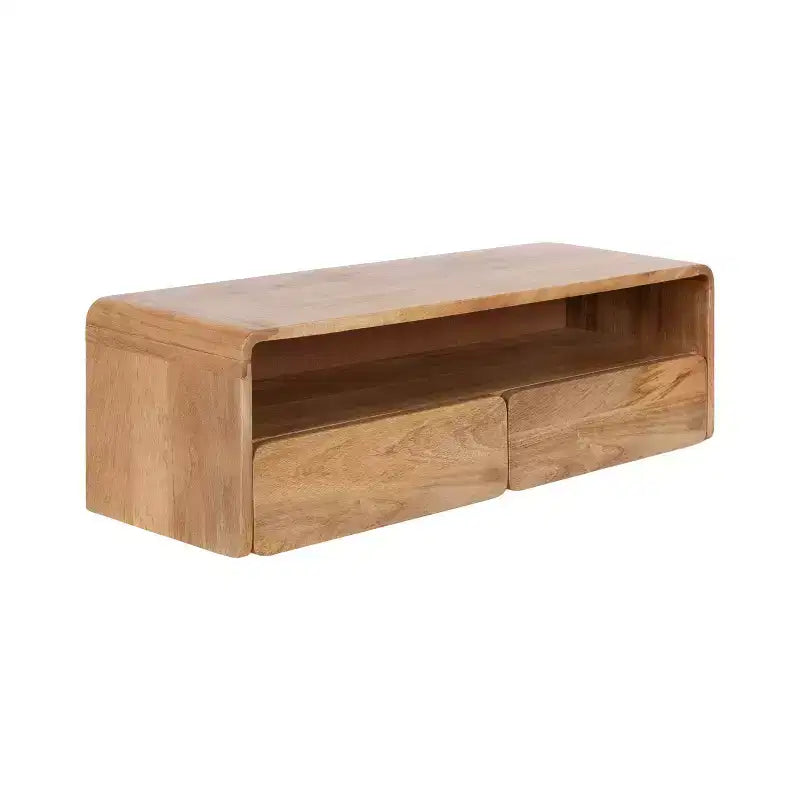Kate and Laurel Kato Wood Floating Console Table, Natural, 30x10x9