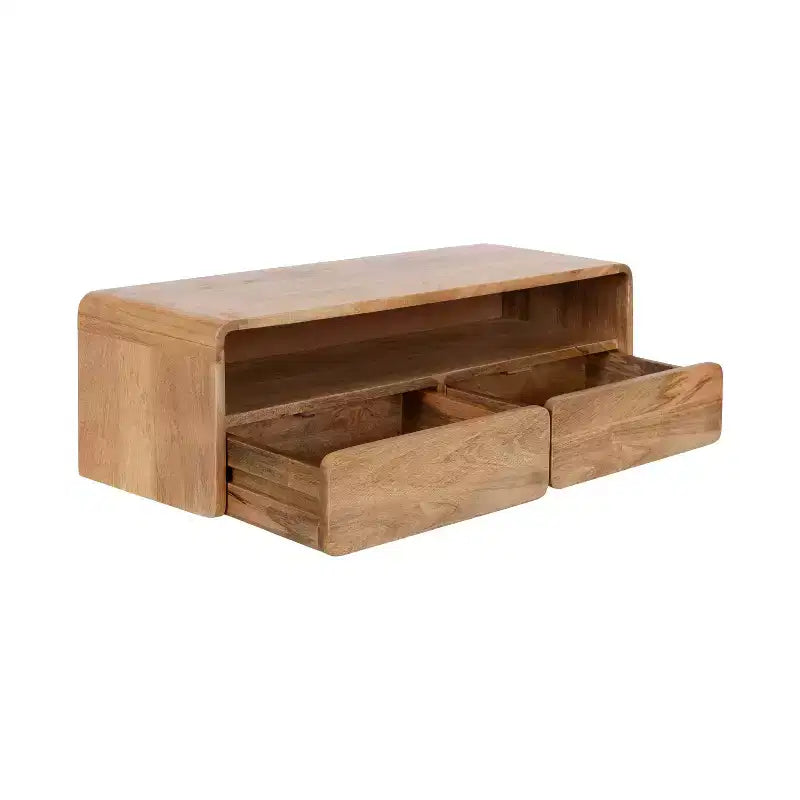 Console flottante en bois Kate et Laurel Kato, naturelle, 30x10x9