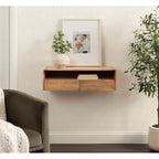 Console flottante en bois Kate et Laurel Kato, naturelle, 30x10x9
