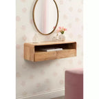 Console flottante en bois Kate et Laurel Kato, naturelle, 30x10x9