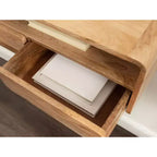 Console flottante en bois Kate et Laurel Kato, naturelle, 30x10x9