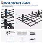 Lot de 2 étagères murales de garage, support de rangement pliable robuste de 360 kg, organisateur mural en acier pour garage, atelier et abri de jardin, noir