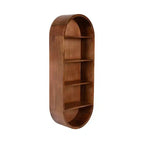 Kate and Laurel Hutton Wood Capsule Wall Shelf, Walnut Brown, 13x33