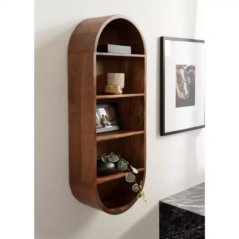 Étagère murale capsule Kate et Laurel Hutton Wood, Noyer Marron, 13x33