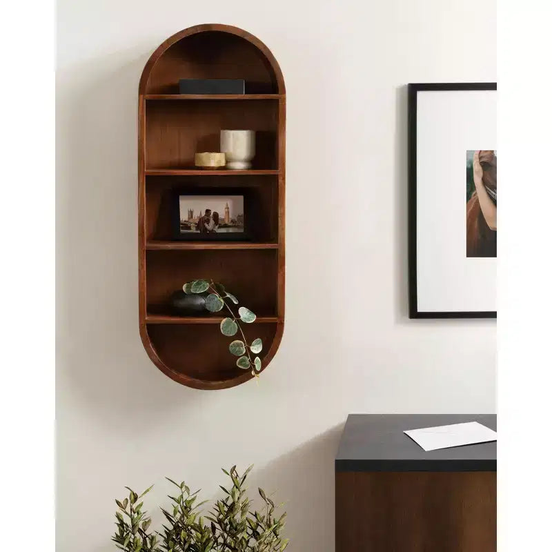 Étagère murale capsule Kate et Laurel Hutton Wood, Noyer Marron, 13x33