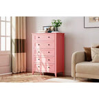 Commode à 5 tiroirs pour chambre à coucher, chiffonnier haut en bois avec rangement profond et poignées en métal, organiseur d'entrée moderne