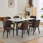 Lot de 2 chaises de salle à manger tapissées en lin. Dossier incurvé et pieds en bois de style Mid-Century pour cuisine et salon
