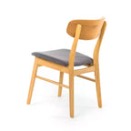 Ensemble de salle à manger compact pour 4 personnes, ensemble de 5 pièces avec table rectangulaire en bois massif et 4 chaises rembourrées pour cuisine