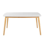 Ensemble de salle à manger compact pour 4 personnes, ensemble de 5 pièces avec table rectangulaire en bois massif et 4 chaises rembourrées pour cuisine