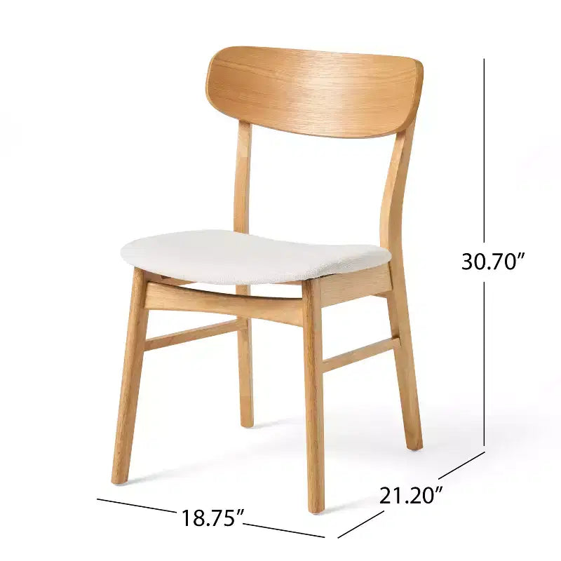 Ensemble de salle à manger compact pour 4 personnes, ensemble de 5 pièces avec table rectangulaire en bois massif et 4 chaises rembourrées pour cuisine