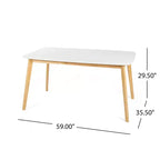 Ensemble de salle à manger compact pour 4 personnes, ensemble de 5 pièces avec table rectangulaire en bois massif et 4 chaises rembourrées pour cuisine