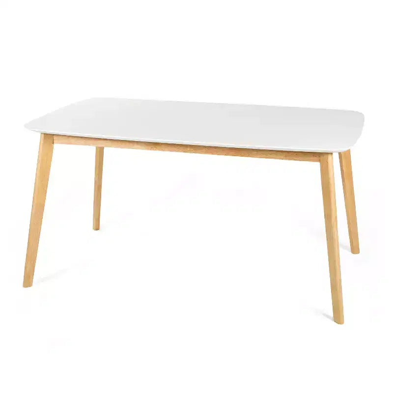 Ensemble de salle à manger compact pour 4 personnes, ensemble de 5 pièces avec table rectangulaire en bois massif et 4 chaises rembourrées pour cuisine