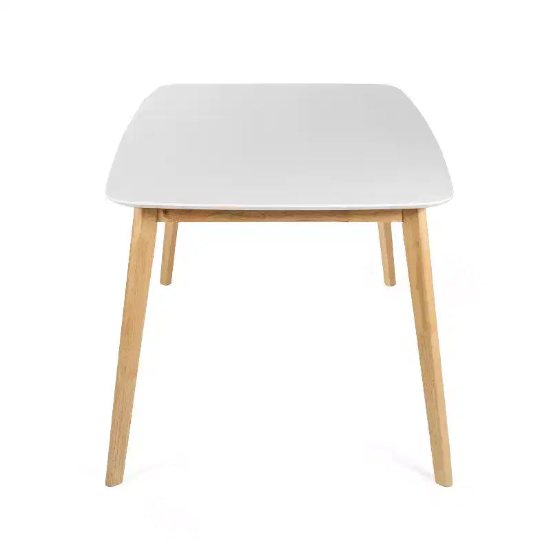 Ensemble de salle à manger compact pour 4 personnes, ensemble de 5 pièces avec table rectangulaire en bois massif et 4 chaises rembourrées pour cuisine