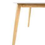 Ensemble de salle à manger compact pour 4 personnes, ensemble de 5 pièces avec table rectangulaire en bois massif et 4 chaises rembourrées pour cuisine