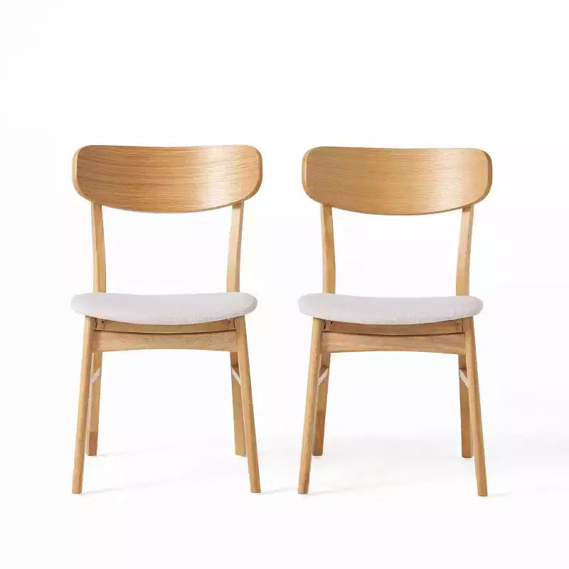 Ensemble de salle à manger compact pour 4 personnes, ensemble de 5 pièces avec table rectangulaire en bois massif et 4 chaises rembourrées pour cuisine