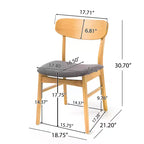 Ensemble de salle à manger compact pour 4 personnes, ensemble de 5 pièces avec table rectangulaire en bois massif et 4 chaises rembourrées pour cuisine
