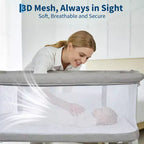 Berceau cododo 3-en-1 avec inclinaison anti-reflux, lit portable avec 6 hauteurs réglables, roulettes, filet et panier de rangement pour nouveau-né