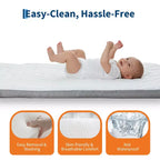 Berceau cododo 3-en-1 avec inclinaison anti-reflux, lit portable avec 6 hauteurs réglables, roulettes, filet et panier de rangement pour nouveau-né