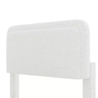 Cadre de lit plateforme rembourré grand lit/queen avec tête de lit à hauteur réglable, lit bas en boucle, blanc - ModernLuxe