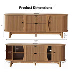 Meuble TV avec rangements, 2 portes et 2 tiroirs, console média pour TV jusqu'à 70 pouces