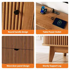Meuble TV avec rangements, 2 portes et 2 tiroirs, console média pour TV jusqu'à 70 pouces