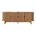 Meuble TV avec rangements, 2 portes et 2 tiroirs, console média pour TV jusqu'à 70 pouces