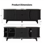 Meuble TV avec rangements, 2 portes et 2 tiroirs, console média pour TV jusqu'à 70 pouces