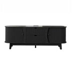 Meuble TV avec rangements, 2 portes et 2 tiroirs, console média pour TV jusqu'à 70 pouces