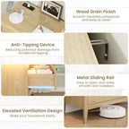 Table de chevet commode à 3 tiroirs avec station de charge et lumières, commode en bois moderne, meuble de rangement pour chambre et placard