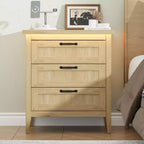 Table de chevet commode à 3 tiroirs avec station de charge et lumières, commode en bois moderne, meuble de rangement pour chambre et placard