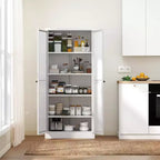 Étagère de cuisine en métal réglable de 61" avec 4 tablettes, organisateur de garde-manger autoportant robuste