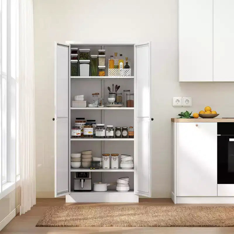 Étagère de cuisine en métal réglable de 61" avec 4 tablettes, organisateur de garde-manger autoportant robuste