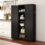 Étagère de cuisine en métal réglable de 61" avec 4 tablettes, organisateur de garde-manger autoportant robuste